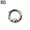 SS ボディピアス サージカルステンレス ビーズリングトライバル【8G】★メール便翌日到着300円★