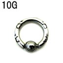 SS ボディピアス サージカルステンレス ビーズリングトライバル【10G】★メール便翌日到着300円★