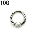 SS ボディピアス サージカルステンレス トライバルデザインビーズリング【10G】★メール便翌日到着300円★