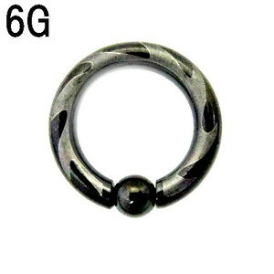 BK ボディピアス ブラックチタン サイクロンフレームトライバルビーズリング【6G】★メール便翌日到着300円★ BK ボディピアス ブラックチタン サイクロンフレームトライバルビーズリング【6G】★メール便翌日到着300円★