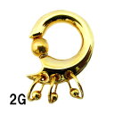 18GP ボディピアス 18金ゴールド 3連親子ビーズリング【2G】★メール便翌日到着300円★