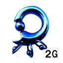 BL ボディピアス ブルーニオビウム 3連親子ビーズリング 【2G】★メール便翌日到着300円★
