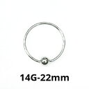 SS ボディピアス サージカルステンレス ビーズリング 【14G】(22、24、30)mm★メール便翌日到着300円★