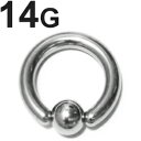SS ボディピアス サージカルステンレス ビーズリング 【14G】 (6〜20)mm ★メール便翌日到着300円★