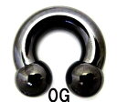 BK ボディピアス ブラックチタン サーキュラーバーベル 【0G】(14、16、19)mm ★メール便翌日到着300円★