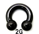 BK ボディピアス ブラックチタン サーキュラーバーベル 【2G】(12,14,16)m ★メール便翌日到着300円★