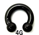 BK ボディピアス ブラックチタン サーキュラーバーベル 【4G】(12、14,16)mm ★メール便翌日到着300円★
