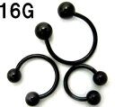 BK ボディピアス ブラックチタン サーキュラーバーベル 【16G】(6〜12)mm★メール便翌日到着300円★