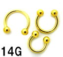 18GP ボディピアス 18金ゴールド サーキュラーバーベル【14G】(6〜12)mm ★メール便翌日到着(4)