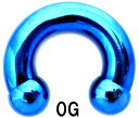 BL ボディピアス ブルーニオビウム サーキュラーバーベル 【0G】(14,16,19)mm★メール便翌日到着300円★