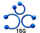 BL ボディピアス ブルーニオビウム サーキュラーバーベル 【16G】(8、10、12)mm★メール便翌日到着300円★