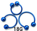 BL ボディピアス ブルーニオビウム サーキュラーバーベル 【18G】(8,10,12)mm★メール便翌日到着300円★