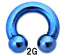 BL ボディピアス ブルーニオビウム サーキュラーバーベル 【2G】 (14,16)mm★メール便翌日到着300円★