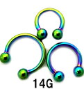 RB ボディピアス レインボーニオビウム サーキュラーバーベル 【14G】(8,10,12)mm★メール便翌日到着300円★