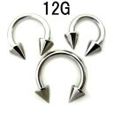 SS ボディピアス サージカルステンレス サーキュラーバーベルコーン【12G】★メール便翌日到着300円★
