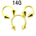 18GP ボディピアス 18金ゴールド サーキュラーバーベルコーン 【14G】★メール便翌日到着300円★