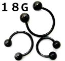 BK ボディピアス ブラックチタン サーキュラーバーベル 【18G】(6〜12)mm★メール便翌日到着300円★