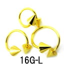 18GP ボディピアス 18金ゴールド-(L)- 【16G】 (8,10,12)mm サイクロン★メール便翌日到着300円★