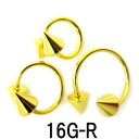 18GP ボディピアス 18金ゴールド-(R)- 【16G】 (8,10,12)mm サイクロン★メール便翌日到着300円★