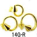 18GP ボディピアス 18金ゴールド-(R)- 【14G】 (8,10,12)mmサイクロン★メール便翌日到着300円★