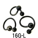 BK ボディピアス ブラックチタン-(L)- 【16G】 (8,10,12)mm スパイラル ★メール便翌日到着300円★