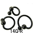 BK ボディピアス ブラックチタン-(R)- 【14G】 (8,10,12)mm スパイラル ★メール便翌日到着300円★