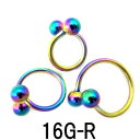 RB ボディピアス レインボーニオビウム -(R)- 【16G】 (8,10,12)mm スパイラル ★メール便翌日到着300円★