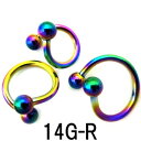 RB ボディピアス レインボーニオビウム -(R)- 【14G】 (8,10,12)mm スパイラル ★メール便翌日到着300円★