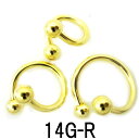 18GP ボディピアス 18金ゴールド -(R)- 【14G】 (8,10,12)mm スパイラル ★メール便翌日到着300円★