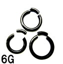 BK ボディピアス ブラックチタン セグメントリング 【6G】メール便翌日到着300円★(4)
