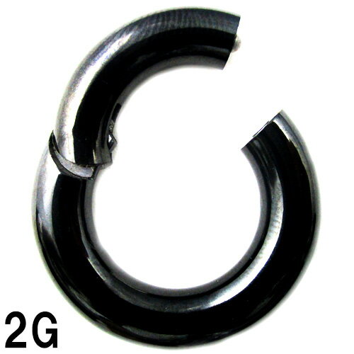 BK　ボディピアス　ブラックチタン　クリッカー　【2G】 （12〜20 ）mm（★メール便翌日到着★