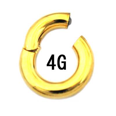 18GP ボディピアス 18金ゴールドクリッカー【4G】（12～20 ）mm（★メール便翌日到着★）