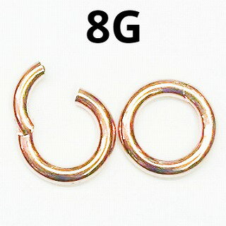 PG　ボディピアス　ピンクゴールド　クリッカー【8G】 （10〜18）mm,（★メール便翌日到着★）
