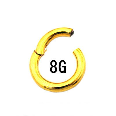 18GP ボディピアス 18金ゴールドクリッカー【8G】 （10～20 ）mm（★メール便翌日到着★）