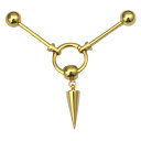 18GP ボディピアス 18金ゴールド 変形インダストリアル コーンモチーフ ★メール便翌日到着300円★