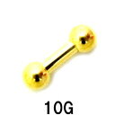 18GP ボディピアス 18金ゴールド ストレートバーベル 【10G】(6〜14)mm★メール便翌日到着300円★