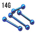 BL ボディピアス ブルーニオビウム ストレートバーベル 【14G】(6〜55)mm★メール便翌日到着300円★