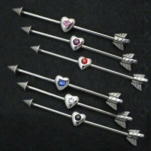 SS　ボディピアス　 サージカルステンレス ハートインダス 【16G　 14G】★メール便翌日到着300円★