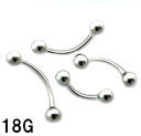SS ボディピアス サージカルステンレス カーブドバーベル 【18G】(6〜16)mm★メール便翌日到着300円★