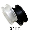 UV ボディピアス アクリル トンネル 【 34mm 】艶なしマットブラック★メール便翌日到着300円★