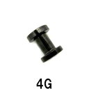 BK ボディピアス ブラックチタン トンネル 【 4G】★メール便翌日到着300円★