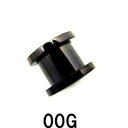 BK ボディピアス ブラックチタン トンネル 【 00G】★メール便翌日到着300円★