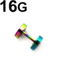RB ボディピアス レインボーニオビウム トンネル 【 16G】★メール便翌日到着300円★