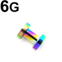 RB ボディピアス レインボーニオビウム トンネル 【 6G】★メール便翌日到着300円★