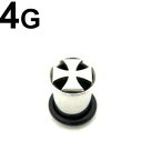 SS ボディピアス サージカルステンレス アイアンクロスシングルフレアイヤーレット 【 4G】★メール便翌日到着300円★