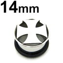 SS ボディピアス サージカルステンレス アイアンクロスシングルフレアイヤーレット 【 14mm】★メール便翌日到着300円★