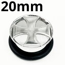 SS ボディピアス サージカルステンレス アイアンクロスシングルフレアイヤーレット 【 20mm】★メール便翌日到着300円★