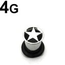 SS ボディピアス サージカルステンレス ★スター付きシングルフレアイヤーレット 【 4G】★メール便翌日到着300円★
