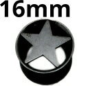 BK ボディピアス ブラックチタン ★スター付きシングルフレアイヤーレット 【 16mm】 ★メール便翌日到着300円★