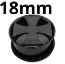 BK ボディピアス ブラックチタン アイアンクロスシングルフレアイヤーレット 【 18mm】 ★メール便翌日到着300円★